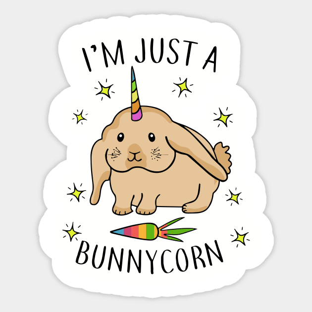 Im Just A Bunny Corn Unicorn Sticker by huepham613